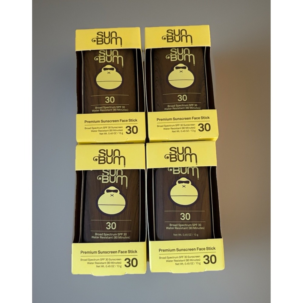 4 Packs Sun Bum Premium Sunscreen Face Stick SPF 30 0.53 oz Ea Exp 02/25